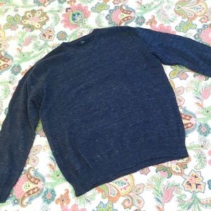 J. Crew - Navy Blue Marled Crewneck Cotton Sweater